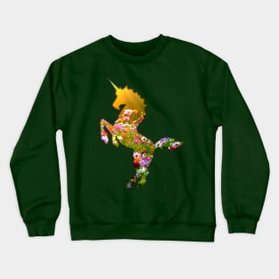 Field of Flowers Unicorn Silhouette Crewneck Sweatshirt